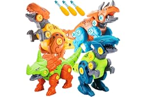 STAY GENT Dinosauri Giocattoli per Ragazzi, 4 Assemblare Confezioni DIY Dinosauro Giocattoli da Costruzione con Cacciaviti STEM Regali di Natale Apprendimento Giochi Regalo per Bambini 3 4 5 6 7 Anni