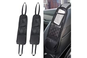 STILLWEN 2 Piezas Bolsa Lateral Coche, Organizador de Asiento Coche, Organizador Lateral para Asiento de Coche, Bolsa de Almacenamiento de Coche de Tela Oxford Impermeable, Organizador Asiento Coche(Negro)