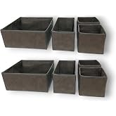 Balkan Room Antrasit 8'li &Ccedil;ekmece İ&ccedil;i D&uuml;zenleyici Organizer Set - &Ccedil;ok Ama&ccedil;lı Dolap İ&ccedil;i Kutu Seti