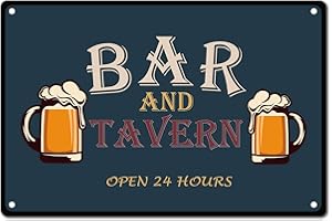 CREATCABIN Métal Tin Signes Bar et Taverne Vintage Signe Fer Peinture Rétro Plaque Affiche pour Cuisine Pub Garage Décoration, 8 x 12 Pouce