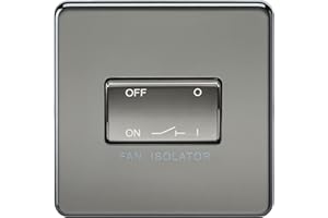 Knightsbridge SF1100BN Screwless 10 A 3 Pole Fan Isolator Switch, Black Nickel