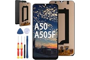 Yuxyiony Neuer LCD Bildschirm Ersatz für Samsung Galaxy A50 A505 A505F SM-A505FN LCD Display Touch Screen Reparaturteile mit Werkzeug.