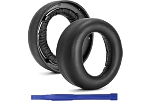 Adhiper PS5 Cuscinetti Auricolari Di Ricambio Compatibili con Sony Playstation 5 Pulse 3D Wireless Cuffie, Cuscinetti Sostitutivi in Pelle di Proteina Comoda e Schiuma Memory (Nero)