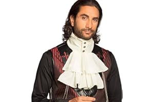 Boland 54570 - Jabot Steampunk, biało-złoty, kołnierz, śliniak, prawnik, pirat, średniowiecze, cesarz, kostium, karnawał, impreza tematyczna