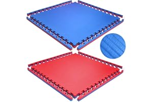 BEEMAT Reversible Tatami 40mm Jigsaw Mat [Each] • RED/BLUE • SIZE: 1m x 1m square • High grip MMA Tatami finish • Reversible and Interlocking