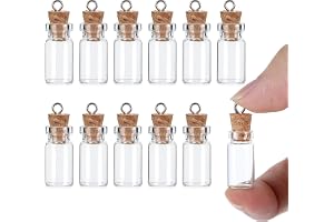 Piriuuo 12 stycken provrör med lock, 1,5 ml, små glasflaskor med lock, miniglasflaskor för fyllning av kork för gör-det-själv
