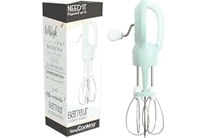 SCRAP COOKING ScrapCooking – Batidora manual Need'it – Batidor de mano giratorio para pastelería con acelerador de velocidad – Ideal para huevos, blancos de nieve, merengues, Chantilly, espumas – 5250