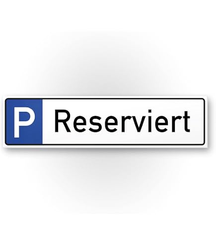 Parkplatzschild „Reserviert“ – 52x11 Cm, Aluverbund 3 Mm, Mit Bohrungen, Für Wand Oder Garagentor