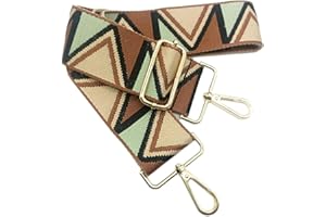 KERIOCUSI Ancha Correa 5 cm de Hombro Ajustable para Marrón Beige Negro, Ancha Correa de Reemplazo Bolso Colorida para Mujer con Hebilla de Oro Correa Ancha para Bolso para Piel, Monedero, Cruzados, 907