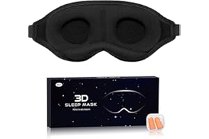 AOSUN Antifaz Para Dormir, Antifaz Para Ojos CóModo Y Suave El Nuevo DiseñO Blackout Ayuda A Dormir, Para Viajes, MeditacióN, MáScaras Para Dormir Para (Negro)