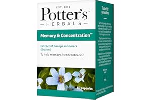POTTER'S HERBALS EST. 1812 Potter's Herbals Memory & Concentration | Contains Bacopa Monieri | 60 Easy-to-Swallow Capsules