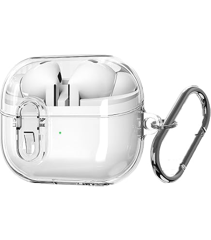 Étui De Protection Transparent Pour Écouteurs Buds Pro - Coque TPU/PC Résistante Aux Chocs Avec Porte-clés - Fermeture Sécurisée