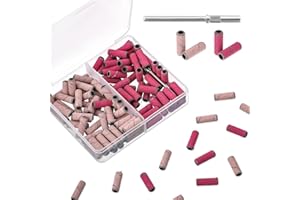 CIATBYYJ 120 Stück Schleifhülsen Schleifbänder, 240 Grit und 180 Grit Kleine Schleifbänder für Nagelbohrer, Mini Schleifhülsen Nagelfräser, Schleifkappen mit Nagelbohrer für Professionelle Maniküre Pediküre