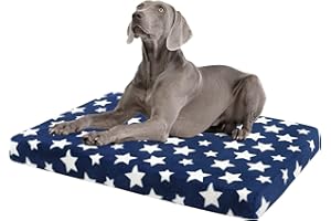 EMPSIGN Cuscino per Cani Taglia Piccolo, Reversibile Lettino per Cani, Cuscino Tappetino Impermeabile, Cuccia Cane con Guaina Rimovibile Sfoderabile, Blu Navy, 122x76x6.6cm
