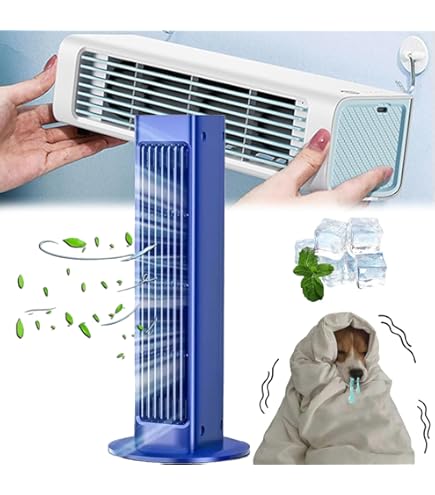 Cooling Ace Climatiseur Portable Avec 3 Vitesses, Mini Unité AC Pour Chambre à Coucher, Bureau, Cuisine, Voiture (gris