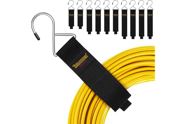 Trilancer Kabelorganisatör 10Pack Kabelhängare och Kabelorganiserare, Kardborreband med Metallkrok Sladdupphängning för att Hänga på Väggar för Kablar Sladdar,Rep,Slangar för Hem,Garage eller Verkstad