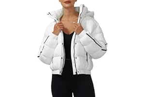 Pioneer Camp Veste d'hiver pour femme, 3/4, épaisseur moyenne, courte, imperméable, avec capuche