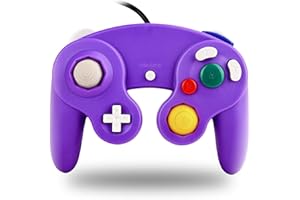 TechKen Controlador de Gamecube con cable GC, controlador de juego de joystick Super Smash Bros Controlador NGC Gamepad Joypad para Wii U Switch PC Gamecube morado