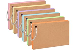 OWLKELA 300Pcs Flash Cards, Index Cards 5 * 3 Inches, 6 Colors, Ruled Revision Cards with Kraft Paper and 6 Binder Rings, Study Cards for Office, School, and Home