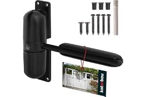 KOTARBAU® Automatisk dörrstängare trädgårdsgrind 120 x 30 mm utomhus trädgård dörrstängare av pulverlackerat stål svart dörrstängare innerdörr ytterdörr rumsdörr dörrlås fjäderstängare dörr stängare