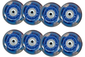 SSCYHT Paquet 8 Roues Patins à roulettes de Patin à Roues alignées PU LED Light Up Wheels pour Patinage à Roues alignées sur Asphalte ou Le Roller Hockey,Roues Patin Remplacement