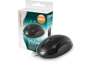 Dynamode Wired USB 2.0 Computer Mouse - 1000 DPI Ambidextrous Optical Mice with 3-Buttons & Scroll Wheel Compatible with Windows PC, Desktop, Laptop, Mac - Black Plug & Play PC Mouse with 1M Cable