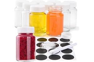 V·COLOKISHI 15 STK 60ml Glas Ingwer Shot Flaschen mit Deckel, Kleine Flaschen zum befüllen, Mini Glasflaschen Jars Shot Gläser mit breitem Mund für Saft, Smoothie, Ingwer, Wellness Shot, Whiskey und Gewürze