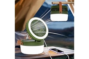 Robofun Lampe de camping solaire à LED - Lanternes de camping à intensité variable - Avec ventilateur - 4 modes d'éclairage - 3 vitesses de vent - Pour camping, aventure, pêche, équipement d'urgence