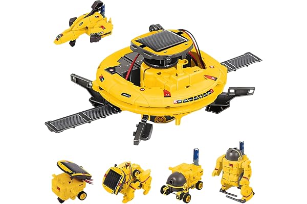 Focenat 6 in 1 Robot Solaire Jouets, STEM Éducatifs Jeu de Construction, Solaire Jouets pour Enfants de 8 à 16 Ans, Kit de Construction de Robot Solaire pour Enfants Garçons Filles