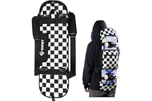 QOPET Skateboard Rucksack aus verdicktem 900D Oxford, Cruiser Board Tasche wasserdicht Elektrische Skateboard Tasche faltbar Rucksack für Skateboarding