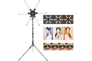 FOSOTO Anillo de Luz LED con Trípode Fotografía Luz de Estrella con Soporte, Bi Color Regulable 3200K-5600K 60W, para Tik Tok Youtube Instagram Live Selfie Vlog Maquillaje Grabación de vídeo