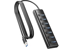 BENFEI 7-portowy hub USB 3.0, przenośny rozdzielacz USB Ultrakompaktowy z kablem o długości 1 metra - kompatybilny z MacBookiem Pro/Air, Mac Pro, Mac Mini, iMac, Surface Pro, mobilnym dyskiem twardym