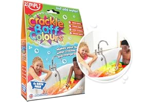 Zimpli Kids Crackle Baff Colours, 6 Bath Pack, Magically makes your water Crackle, Pop & Change Colour, Multi-Sensory Play Activity, Educational & Learning Toy, Ideal Pocket Money Gift