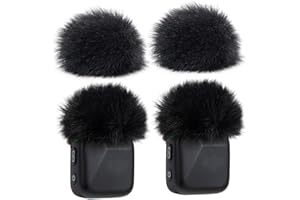 SUNMON 4 sztuki, czarna ochrona przed wiatrem do mikrofonu DJI mini, futrzany mikrofon, ochrona przed popem, pianka do mikrofonu bezprzewodowego DJI, filtr pop, redukcja szumów, osłona mikrofonu do
