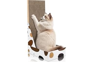EXTFANS Kratzbrett Katze, 60cm Hohe L Förmige Kratzpappe für Katzen, Kratzbretter Katze mit Box, katzenkratzbrett zur Krallenpflege