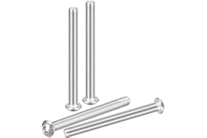 DTGN M8-1.25x90mm Button Head Socket Cap Screws - 4Pack - Good for Road Bicycle, Mountain Bike, Auto, Motorcycle - 304 Stainless Steel Whitewashed - Hex Socket Drive Fasteners