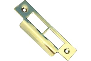 UNIVERSAL HARDWARE Polished Brass Strike Plate for Door Frames Plated Finish 114mm Long Square Edge