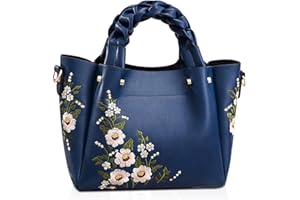 NICOLE & DORIS Sac à Main Brodé de Mode Borsa da Donna Borsa a Tracolla Elegante Borsa Messenger in Pelle PU Borsa a Spalla Borsa Con Manico Superiore