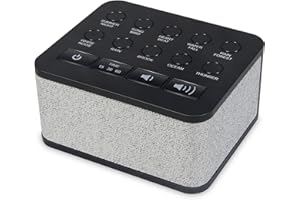 BIGMONAT Portátil White Noise Maschine,10 Sonidos Relajantes Naturales,Con Funciones de Memoria y Cronometraje,Adecuada Para Viajes de Bebés,Niños,Adultos y de Oficina en Casa,Negro