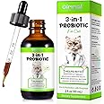 Probiotics for Cats with Prebiotic and Enzymes, Cat Probiotics Supplement Help Digestive Support Gut Health, Cat Diarrhea, Constipation Relief for All Breed Size Age, Bacon Flavor - 60ml