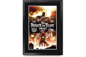HWC Trading Attack on Titan Japanese Anime Gifts Printed Signed Autograph Poster for TV Memorabilia Fans - A3 Framed
