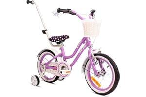 ‎SUN BABY sun baby Mädchenfahrrad 12, 14 und 16 Zoll Radgröße Heart Bike zur Auswahl, mit Abnehmbarer Schubstange, Kinderfahrrad für Mädchen von 2 bis 6 Jahre