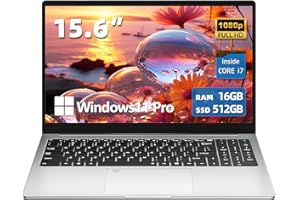 DARYUKUM Ordinateur Portable 15,6 pouces, PC Portable Core I7-1185G7 CPU 16 Go de RAM 512 Go SSD Laptop, Type-C, RJ45, WiFi 6E, HDMI, USB3.0, clavier rétroéclairé, déverrouillage par empreinte digitale