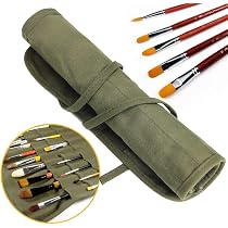 Walfront Porta Pennelli In Tela - Astuccio Arrotolabile Con 30 Scomparti Per Pennelli Da Pittura A Olio E Acrilico