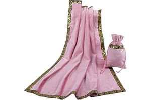 BLESSUME Tarocchi Tovaglia Altare Divinazione in Tessuto con Tarot Bag (Rosa 1)