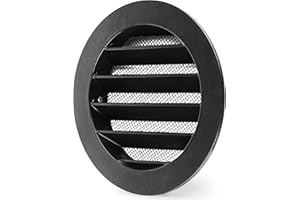 calimaero WSGB Grille Aération Noire 100 mm Grille Murale/Plafond Avec Moustiquaire Alu (Fine 2mm) Grille Ventilation Exterieur, Intérieur/Fonte d'aluminium/Grill Rond