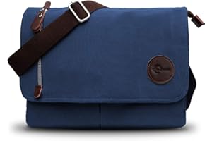 CHEREEKI Bandolera, Bolso de Lona Hombre con Múltiples Bolsillos Correa para Colgar Ideal para Viajes y Estudios (Cabe un Portátil de 13,3 Pulgadas)