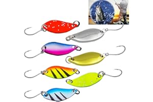 KOAHDE Esche Per La Pesca Alla Trota,Esche Cucchiaino,Esche Per Trote Accessori,Cucchiaio da Pesca Trota,Cucchiaino Esca da Pesca,Trout Spoon Kit Con Scatola,Spoon Trout Area per Pesca in Acqua,7Pcs