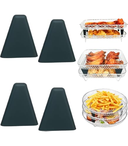 Edelstahl Air Fryer Rack – 3-fach Stapelbar, Mit Zange & Bürste, Für Ofen & Heißluftfritteuse