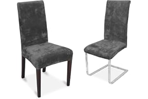 ‎BEAUTEX BEAUTEX 2er Set Stuhlhussen, elastische Stretch Hussen Bi-Elastic, Motiv und Farbe wählbar (Motiv Maya, Farbe Grau)